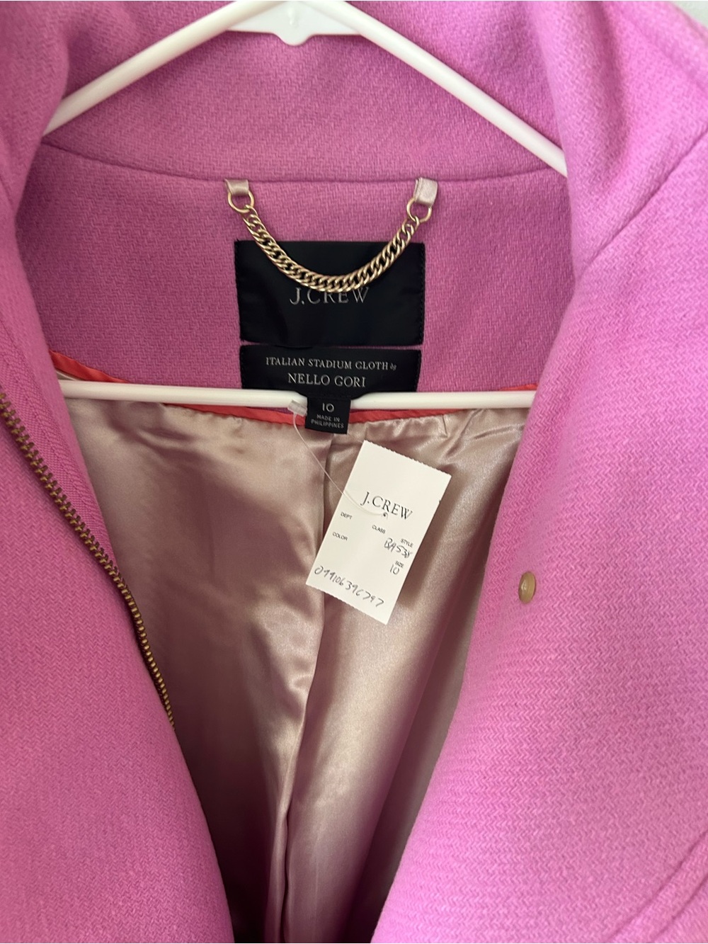 J. Crew Villa Coat Italian Stadium Pink Stand-Collar Wool-Blend 2021 - Picture 4 of 9